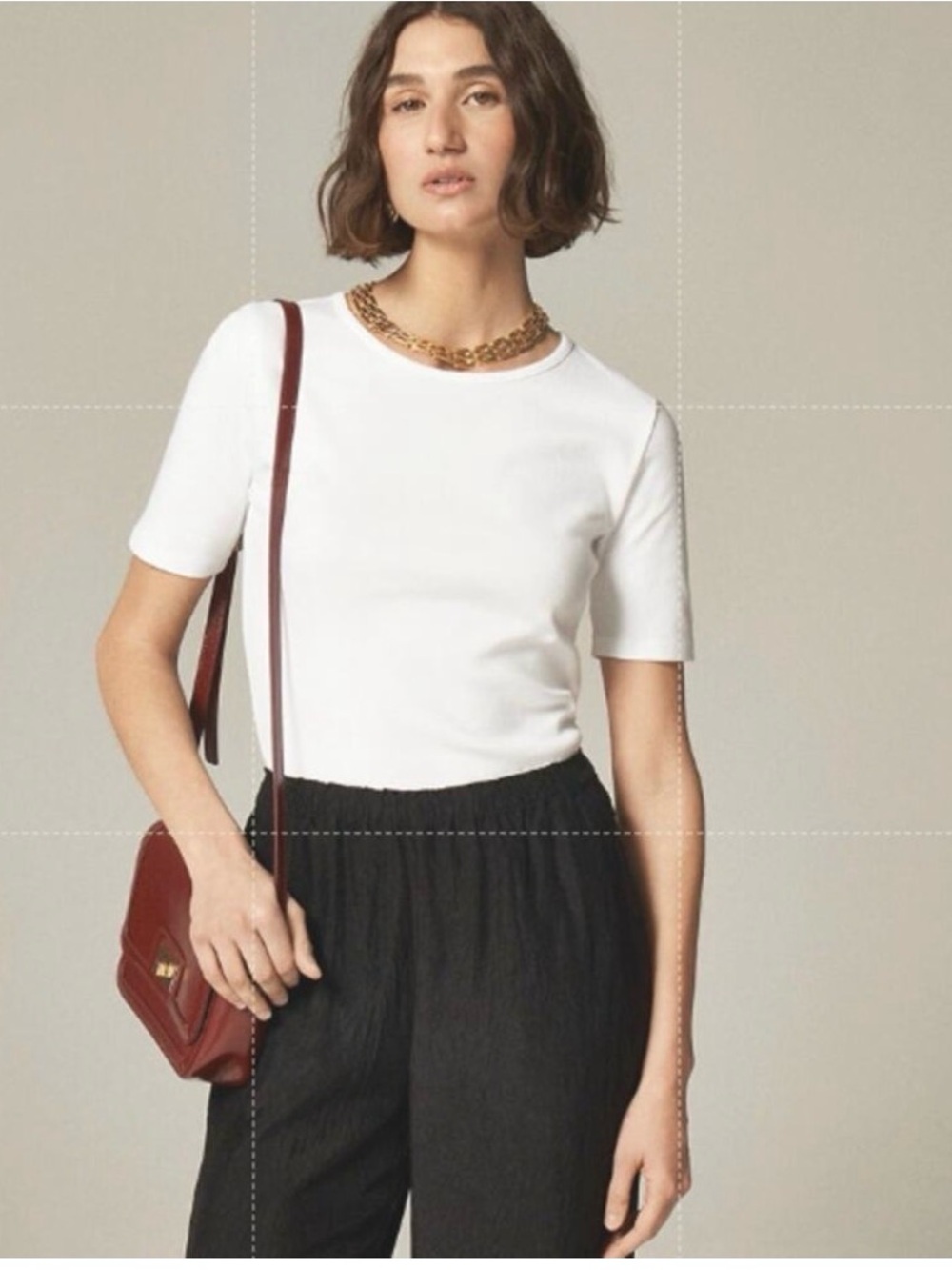 J. Crew Perfect Fit White Short-Sleeve Crewneck Top